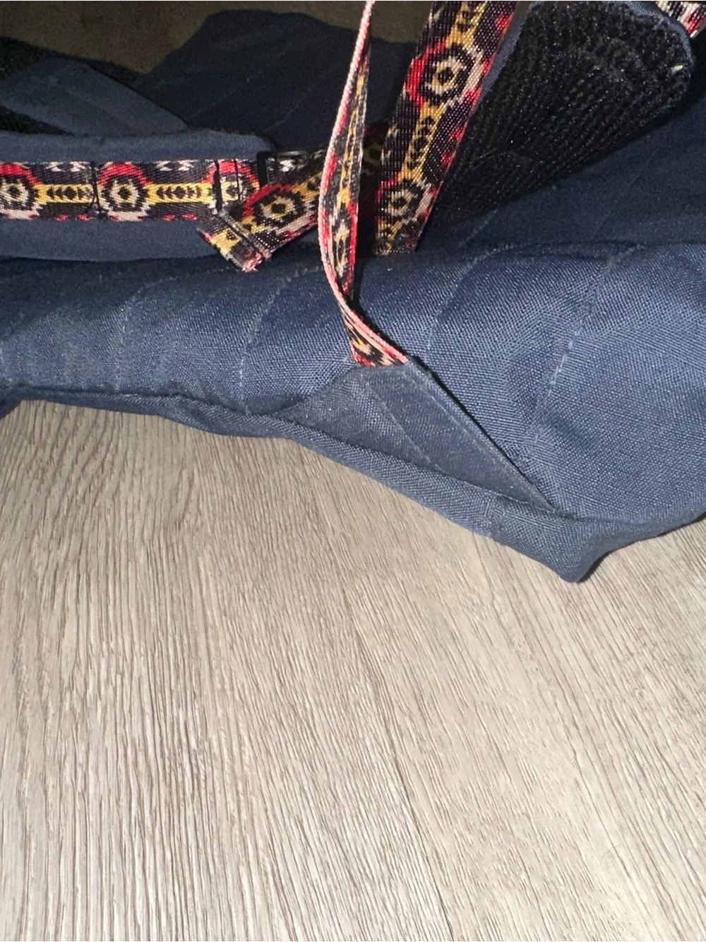 TOMS Stand Up Navy Blue Backpack Bag with Tribal Strap Accents